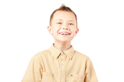 Portrait of a adorable boy isolated on white