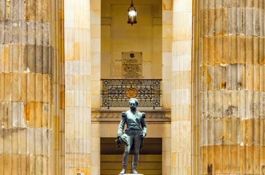 View of a statue within the senate building in Bogota, Colombia