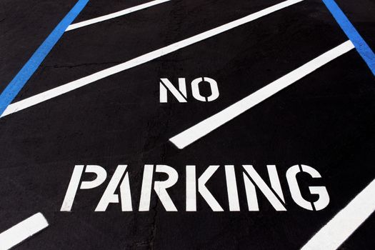 No Parking Painted on Parking Lot for Handicapped
