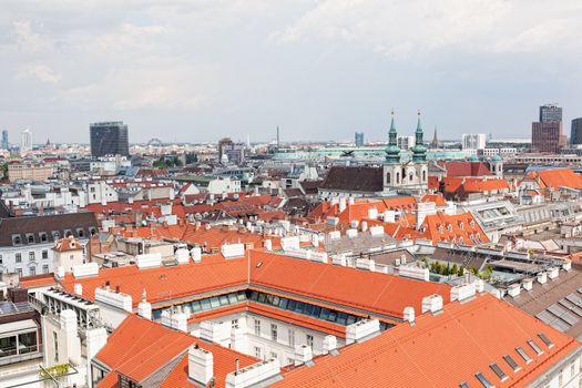 View of Vienna from St. Stephane's cathedral. Austria