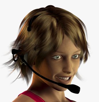 Digital Illustration of a Woman with Headset