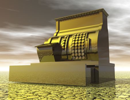 Digital Illustration of a Cash Register