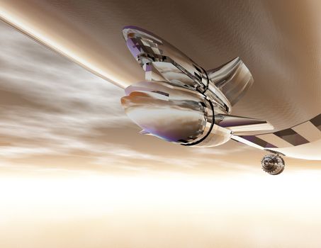 digital rendering of an airship