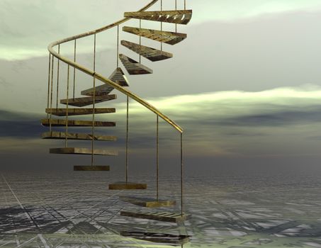digital visualization of a spiral staircase