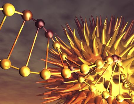 digital rendering of the dna helix