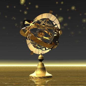 digital visualization of an armillary sphere