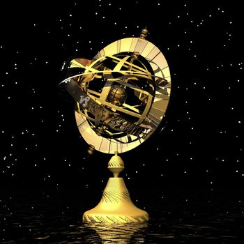 digital visualization of an armillary sphere