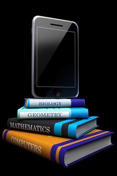 Digital tablet and books as progress concept