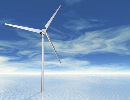 Digital Illustration of a Wind Turbine