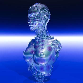 Digital Illustration of a Cyborg