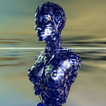 Digital Illustration of a Cyborg