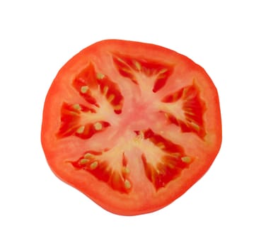 One tomato isolated on white background