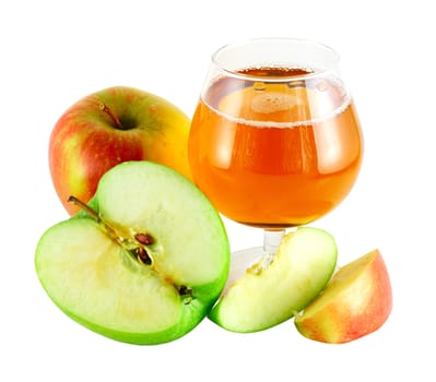 Apple juice with green apples