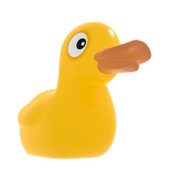 Rubber Duck on White BackgrA cute computer generated image of a rubber duck isolated on a white background.ound