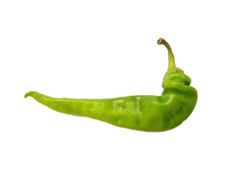 Green chili peppers - isolated object 