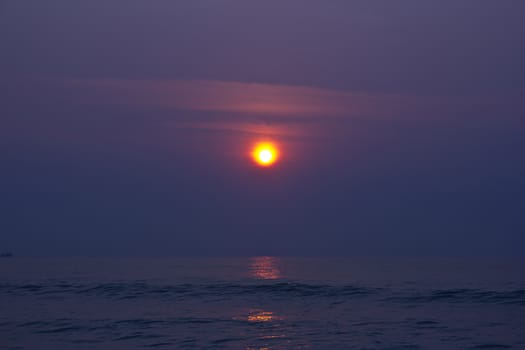 sun rise on the beach Cha um, Thailand