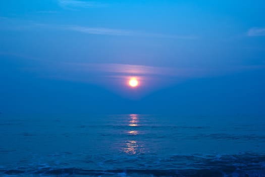 sun rise on the beach Cha um, Thailand