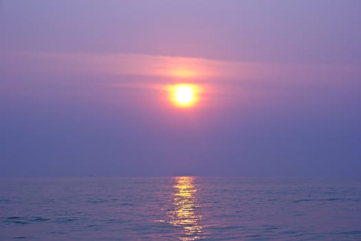 sun rise on the beach Cha um, Thailand