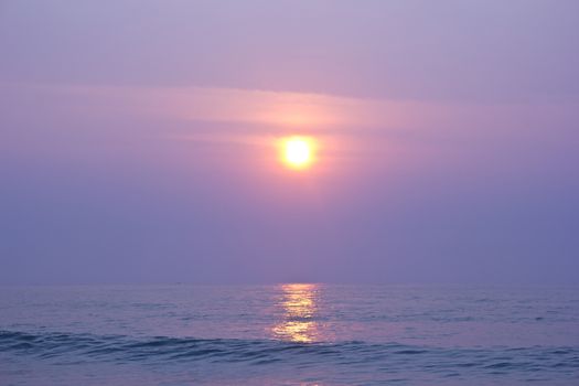 sun rise on the beach Cha um, Thailand