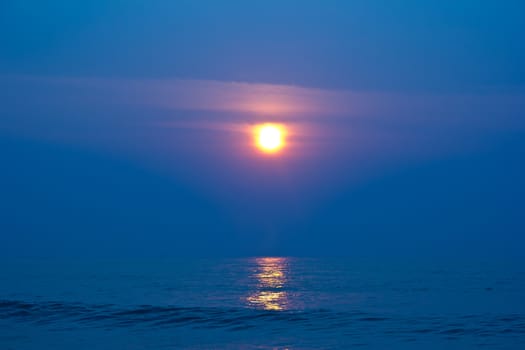 sun rise on the beach Cha um, Thailand