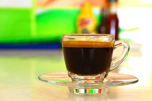 coffee cup on coffee shop table