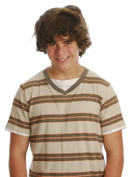 teen boy isolated on a white background