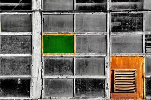 Windows of an old abandoned factory