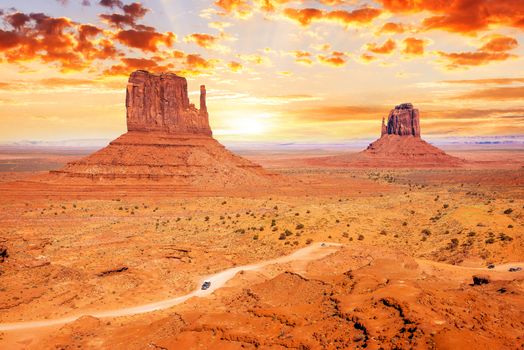 The unique landscape of Monument Valley, Utah, USA. 