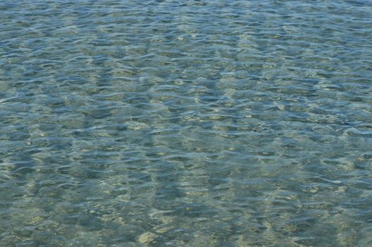 Blue clear sea surface with ripples

