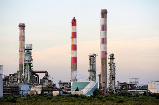 French oil refinery in Fos on sea beside Marseille.