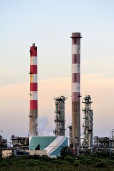 French oil refinery in Fos on sea beside Marseille.