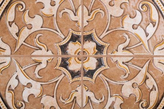background of ceramic tiles with geometric patterns