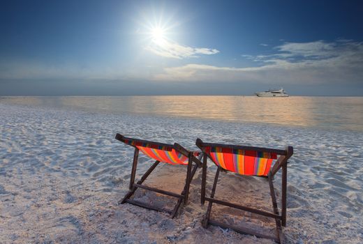 chairs beach at sea side