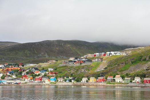 View of Hammerfest town in the north of Norway