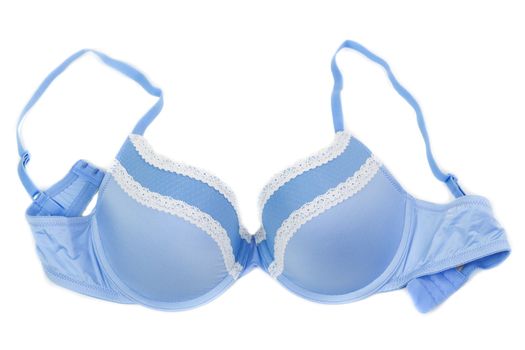 Blue bra isolated on white background