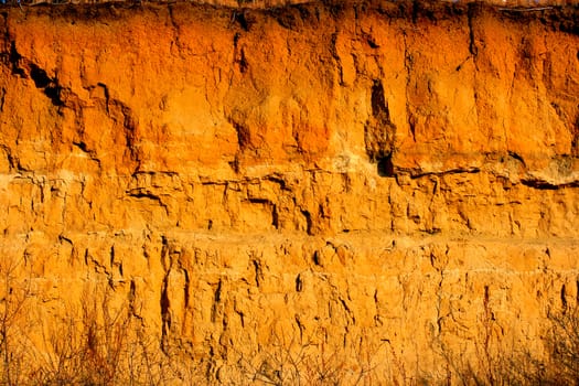 cliff of the brown clay