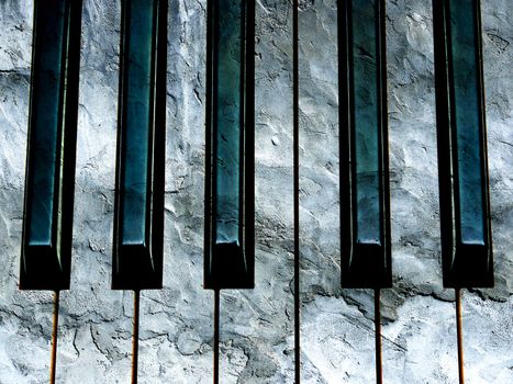 concrete piano keyboard conceptual photo