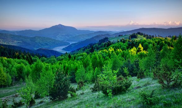 fresh landscape of mountain, Romania