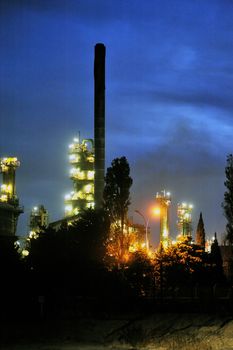 French oil refinery in Fos on sea beside Marseille.