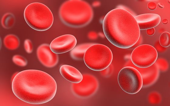 digital illustration of streaming blood cells