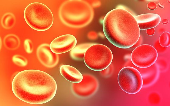 digital illustration of streaming blood cells