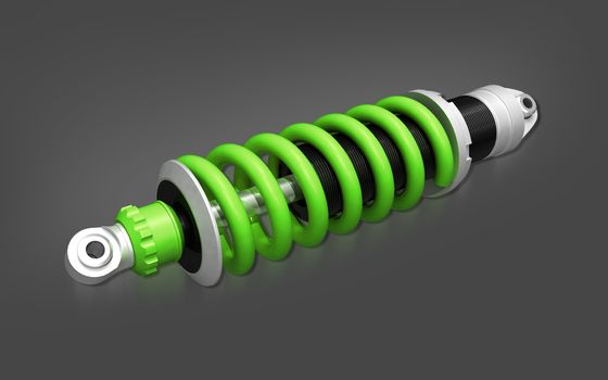 Digital illustration of shock absorber in colour background