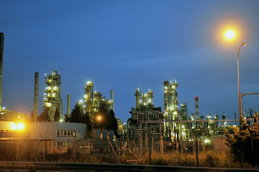 French oil refinery in Fos on sea beside Marseille.