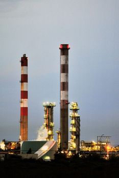 French oil refinery in Fos on sea beside Marseille.