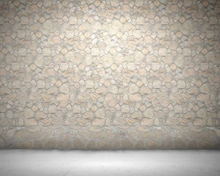 Blank wall made of stones. Place for text