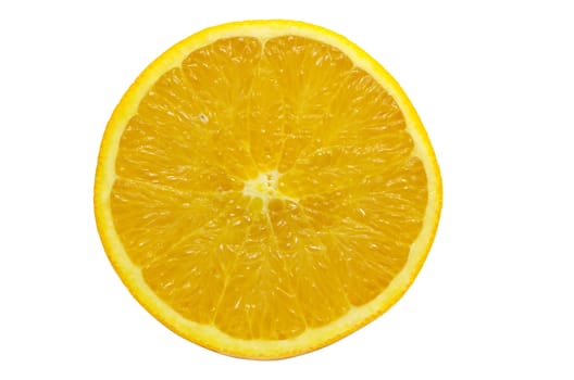 A half of orange isolated on white