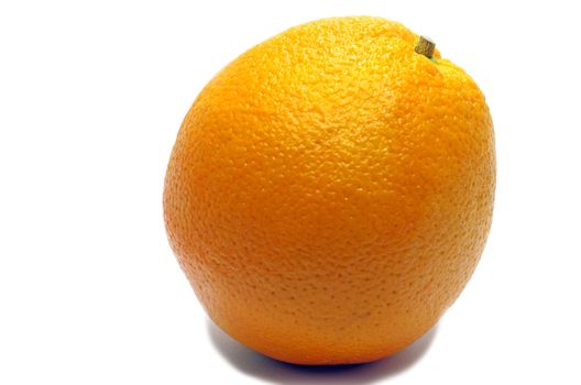 Single orange isolated on a white background