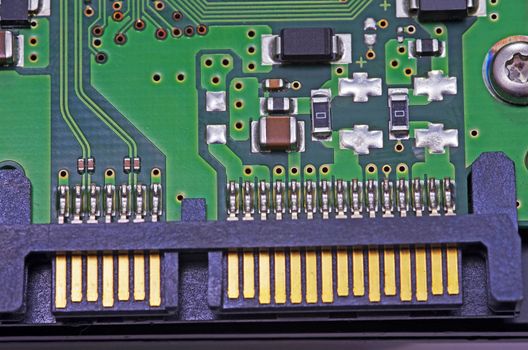 Sata harddisk connector, close up image