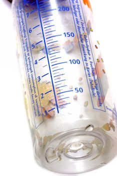 Scale graduated feeder for milk