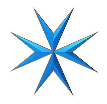 Maltese Cross Isolated on White, 3D Render